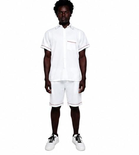 Ensemble Chemise italien Manches Courtes et Short à Bandes vert blanc et rouge